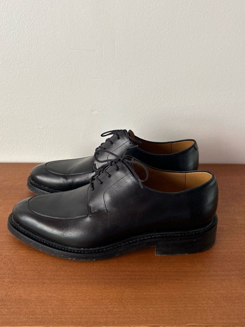 J. Crew Black Leather split toe blucher loafers